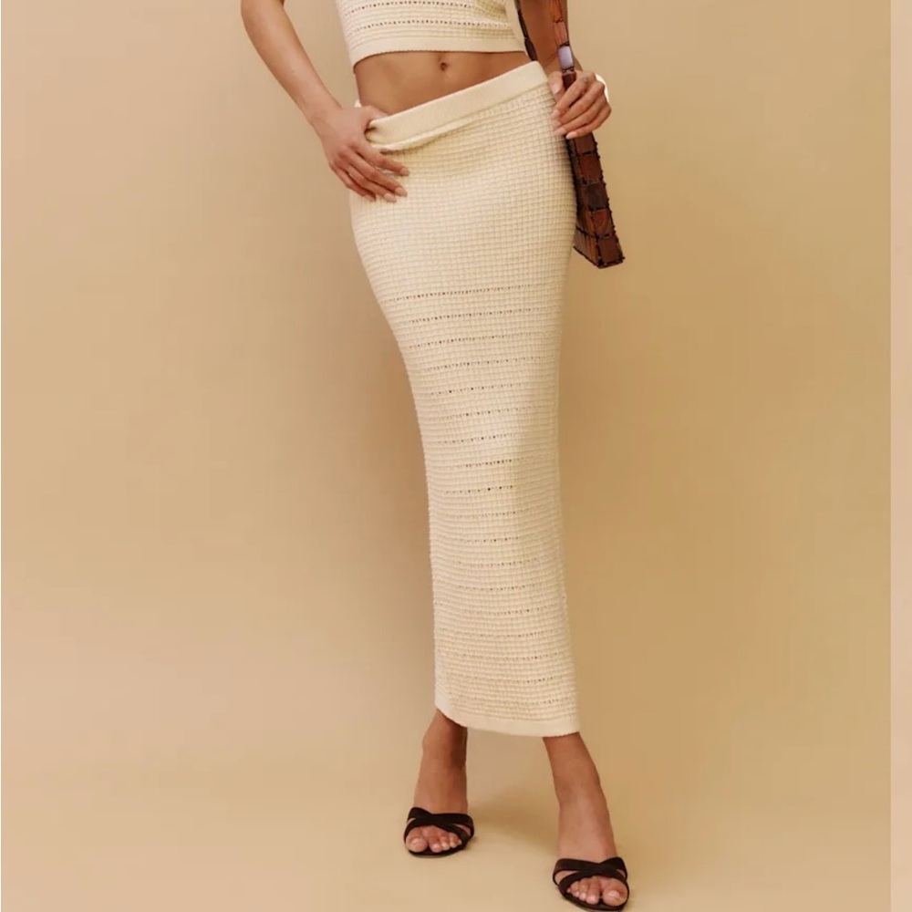 NWT REFORMATION EMBER maxi sweater skirt size Large in cream